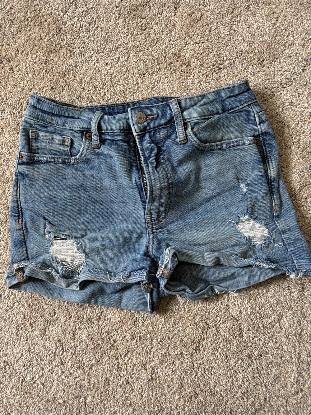 Old Navy Light Blue Distressed Denim Shorts